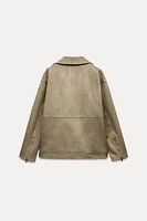BLOUSON DE MOTARD EFFET DAIM