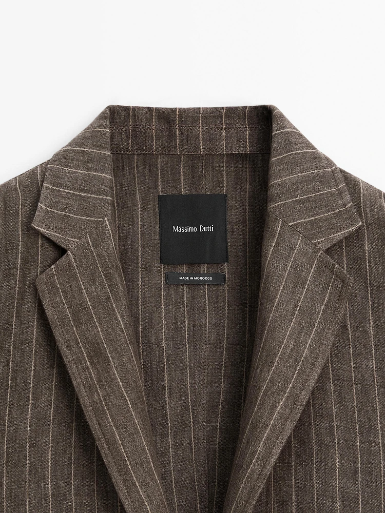 Pinstripe suit blazer