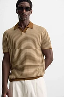 POLO EN MAILLE À RAYURES