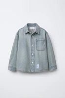 LABEL DENIM OVERSHIRT