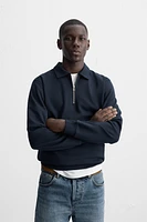 SWEAT POLO INTERLOCK COL ZIPPÉ