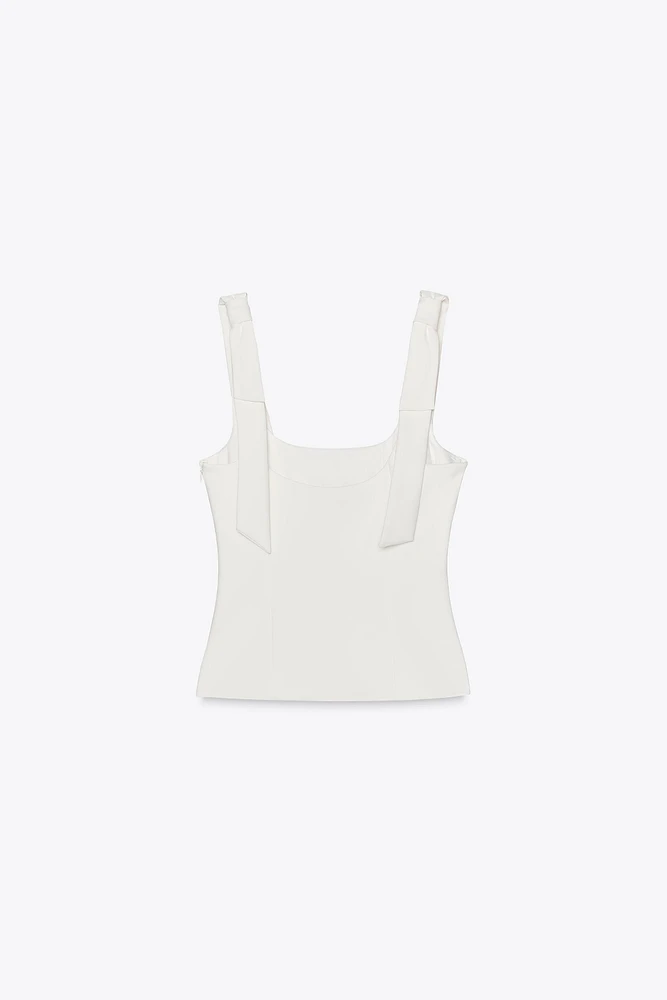 STRETCH TOP WITH BOWS