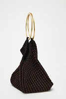 WOVEN BAG WITH METAL HANDLE