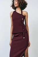 ASYMMETRIC CREPE SKIRT