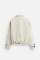 DENIM JACKET WITH CONTRASTING COLLAR