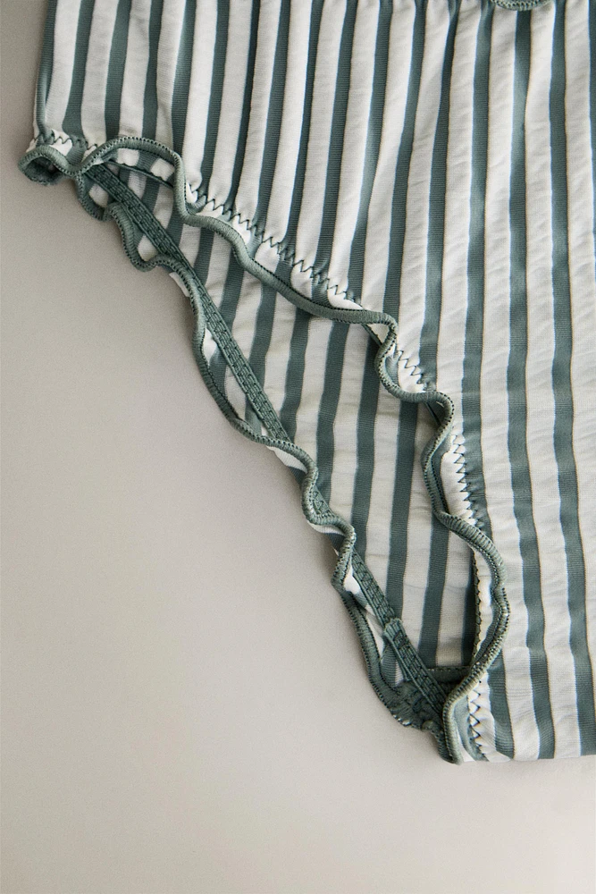 CHILDREN’S STRIPED RUFFLED BEACH BIKINI BOTTOMS