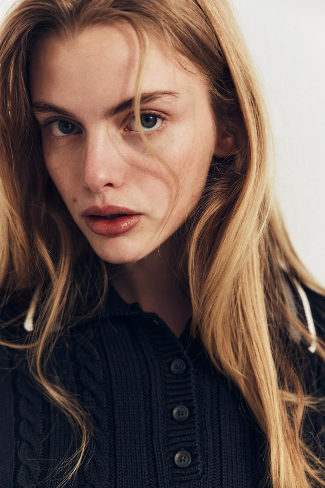 PIPING KNIT POLO SWEATER