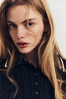 PIPING KNIT POLO SWEATER
