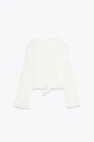 SEMI-SHEER BLOUSE WITH RUFFLES