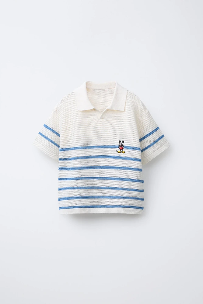 POLO EN MAILLE AVEC COTON ET LIN MICKEY MOUSE © DISNEY