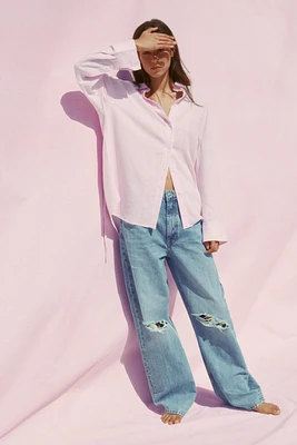 OVERSIZED LINEN BLEND SHIRT