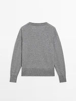 Knit 100% cashmere V-neck sweater