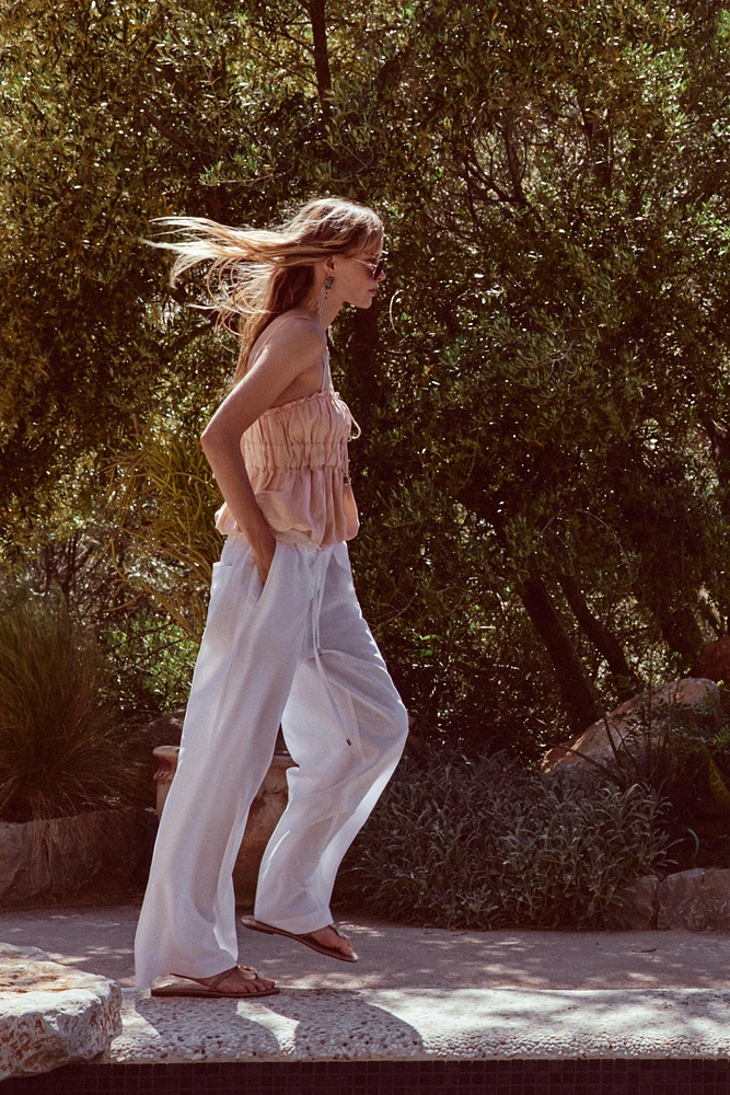 LINEN ELASTIC TOP