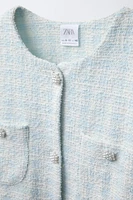 JEWEL BUTTON TEXTURED JACKET
