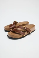 LEATHER STRAPPY PLATFORM SANDALS