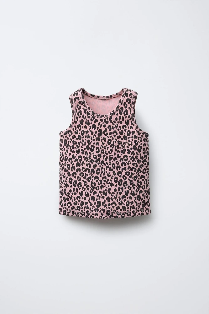 PRINTED RIBBED T-SHIRT