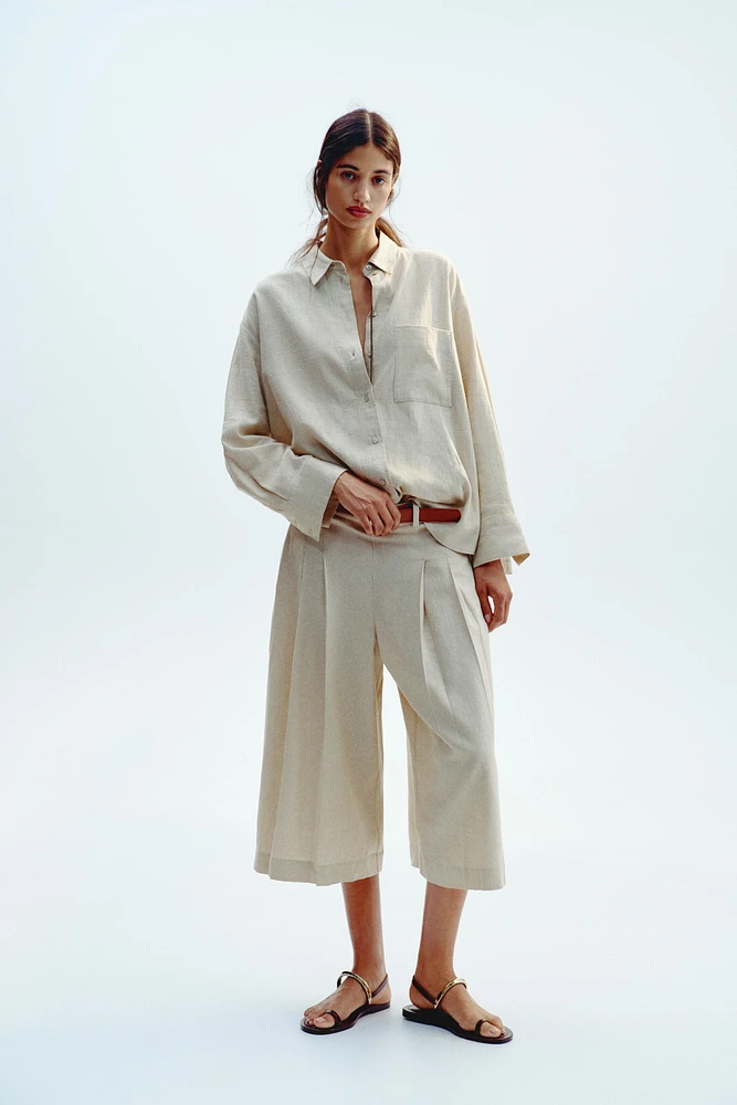 OVERSIZED LINEN BLEND SHIRT