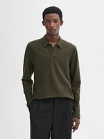 Pull polo en maille de coton mélangé