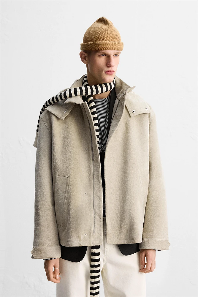 LIMITED EDITION SUEDE LEATHER HOODED JACKET