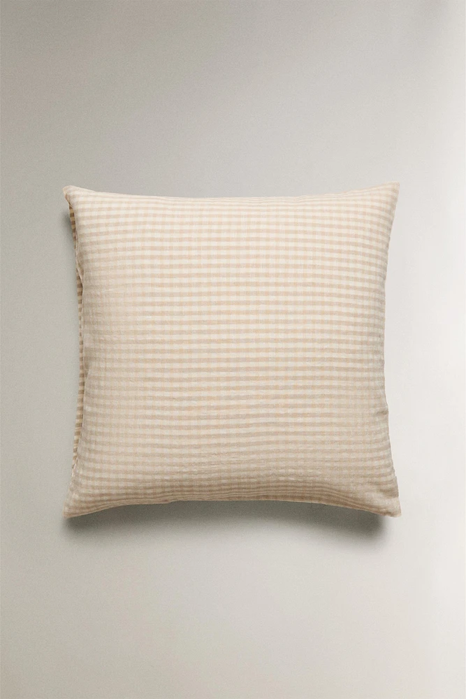 DYED THREAD CHECK PILLOWCASE