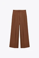 LINEN BLEND PLEATED PANTS ZW COLLECTION