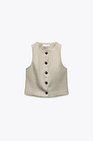 STRIPED HERRINGBONE VEST
