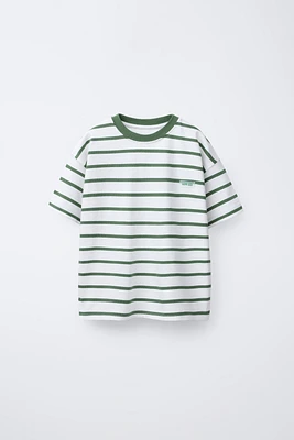 HEAVY WEIGHT STRIPED LABEL T-SHIRT