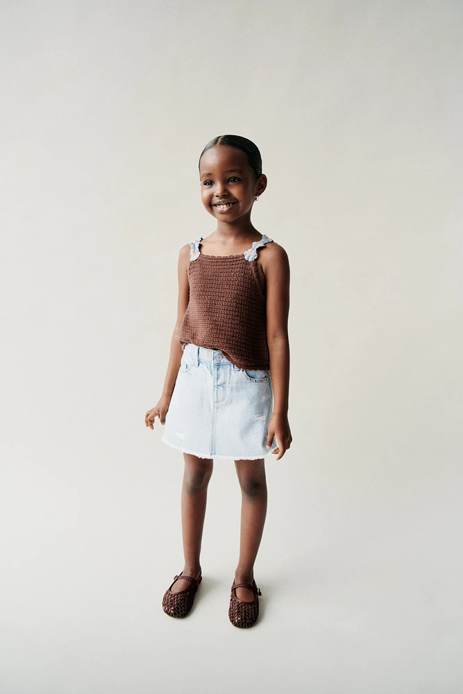 STUDDED DENIM SKIRT