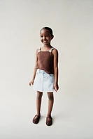 STUDDED DENIM SKIRT