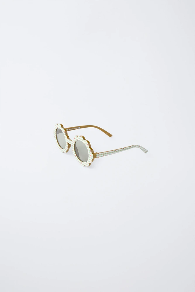 CHERRY PRINT FLOWER SUNGLASSES
