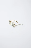 CHERRY PRINT FLOWER SUNGLASSES