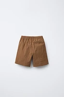 PLAID NYLON SHORTS