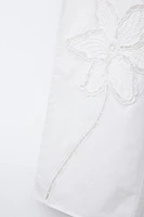 EMBROIDERED FLORAL STRAIGHT-LEG PANTS