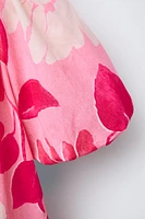 VOLUMINOUS FLORAL DRESS