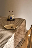 COTTON LINEN TABLECLOTH WITH IRREGULAR STRIPES
