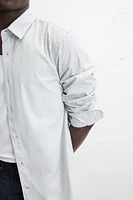 CHEMISE À RAYURES EN COTON ET LIN