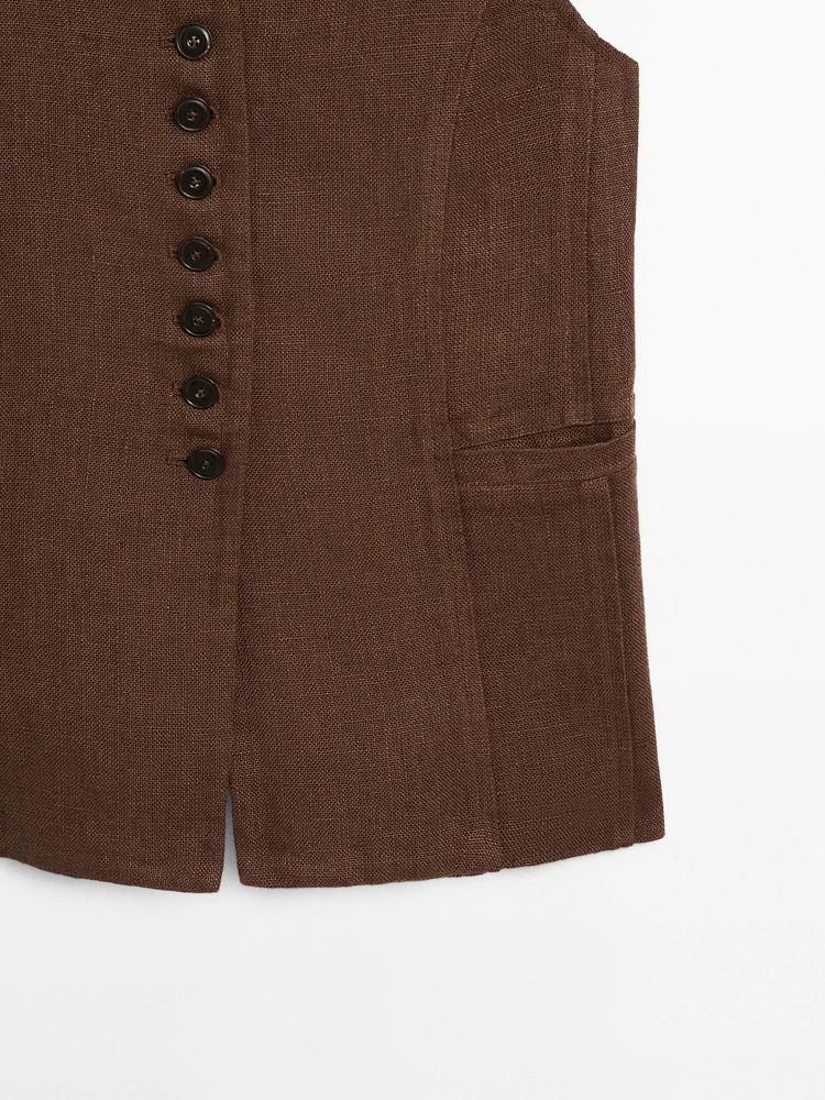 Gilet long en lin