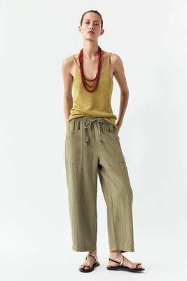 RUSTIC ELASTIC WAIST PANTS