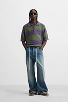 POLO EN MAILLE À RAYURES TEXTURÉ