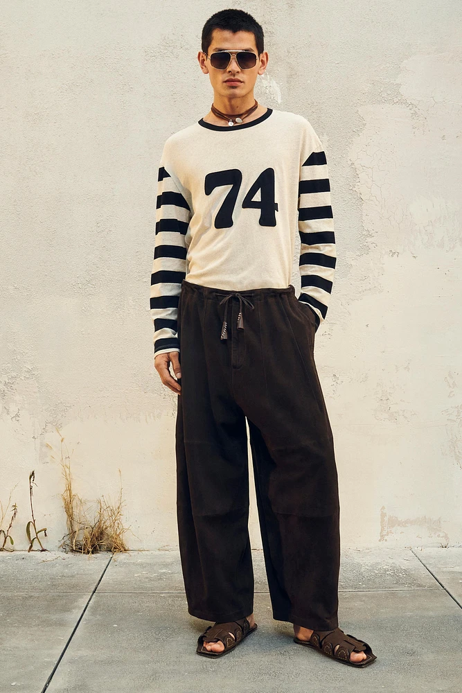 LIMITED EDITION SUEDE WIDE FIT PANTS