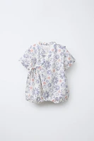 1-9 MONTHS/ PRINTED KIMONO ROMPER