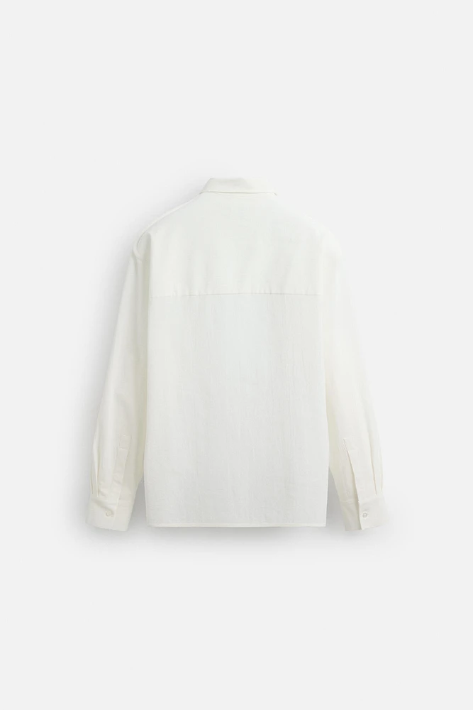 TEXTURED WEAVE SHIRT WITH PIPING