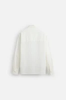 TEXTURED WEAVE SHIRT WITH PIPING