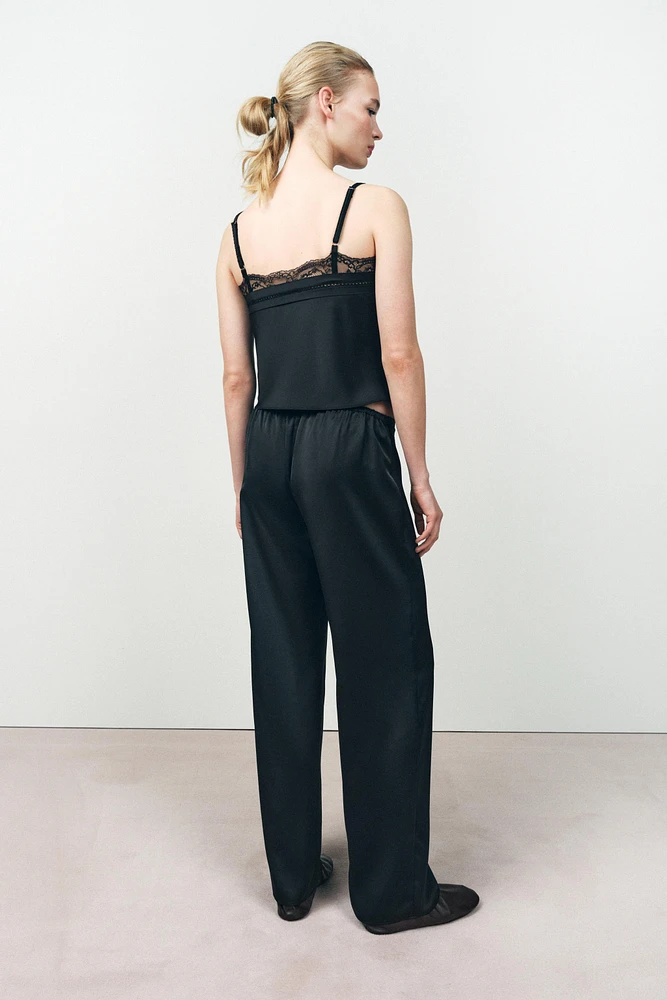 SATIN LACE ENTREDEUX TOP