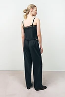 SATIN LACE ENTREDEUX TOP