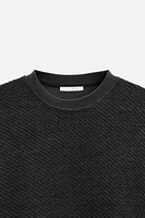 DIAGONAL TEXTURED SWEATSHIRT