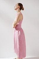 GINGHAM MIDI DRESS