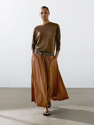 100% linen boat neck sweater