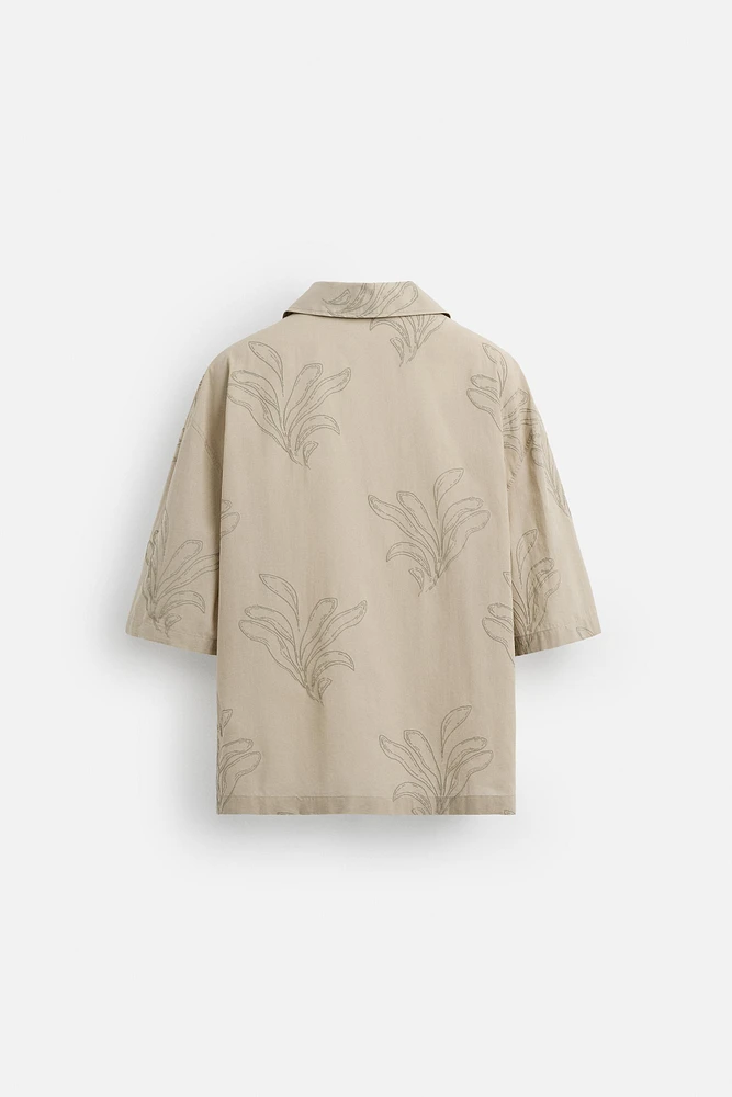 LEAF EMBROIDERED SHIRT