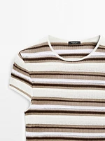 Striped cutwork T-shirt